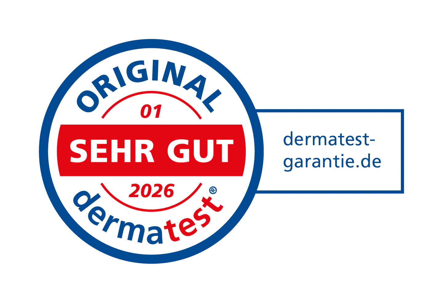 Dermatest-Siegel: Dermatologisch getestet mit „sehr gut“